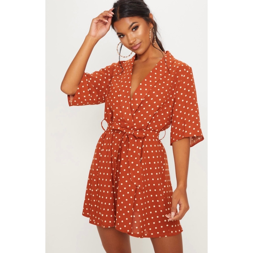 PRETTY LITTLE THING Polka dot tea dress